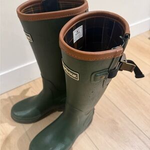 Barbour Green and Brown Over the Knee Boots